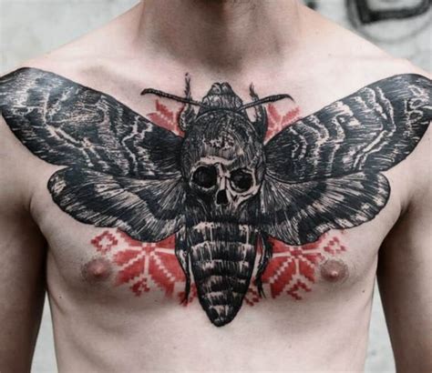 death moth chest piece|15 stunning death moth chest tattoo designs to inspire。